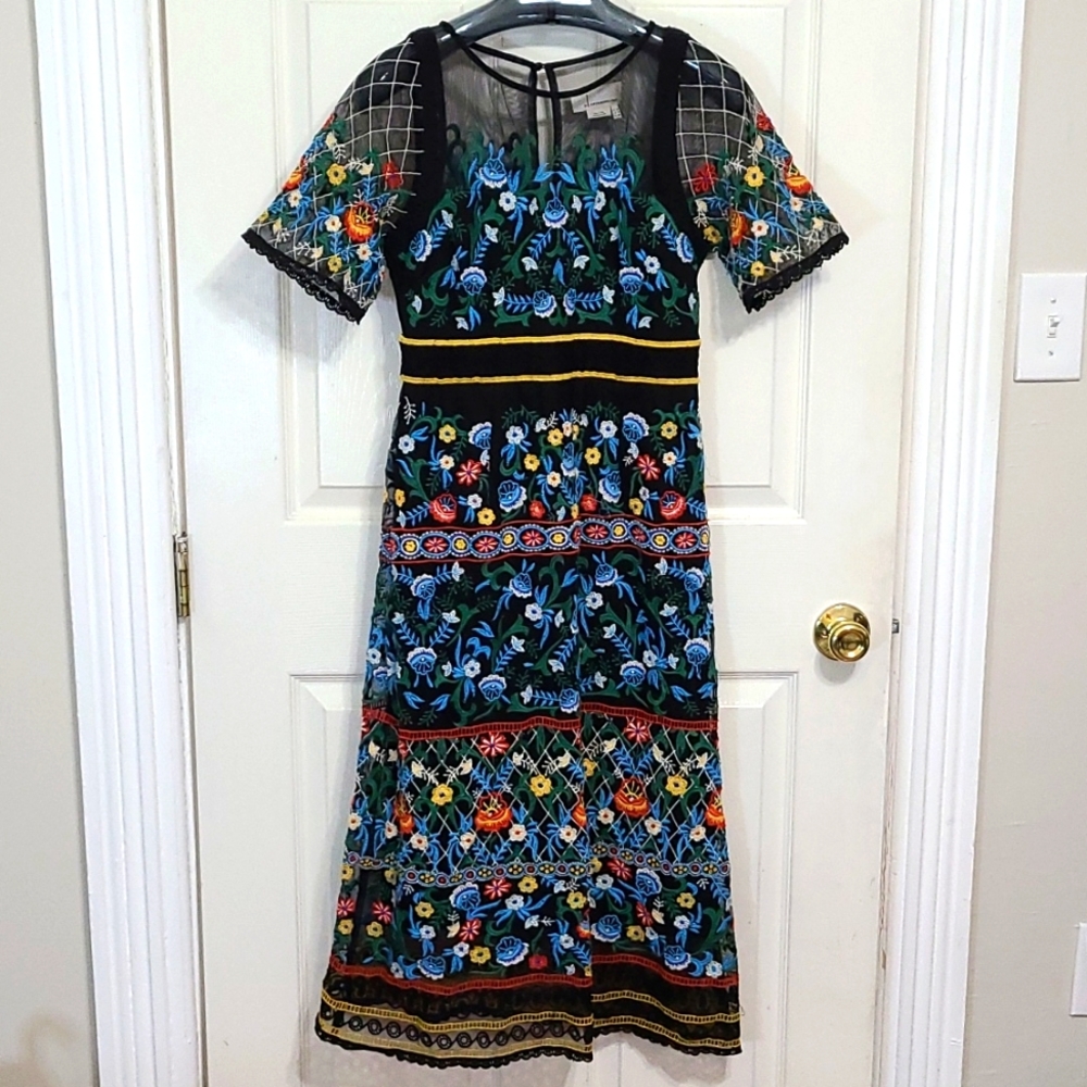 Beautiful embroidered dress from Anthro size 2P